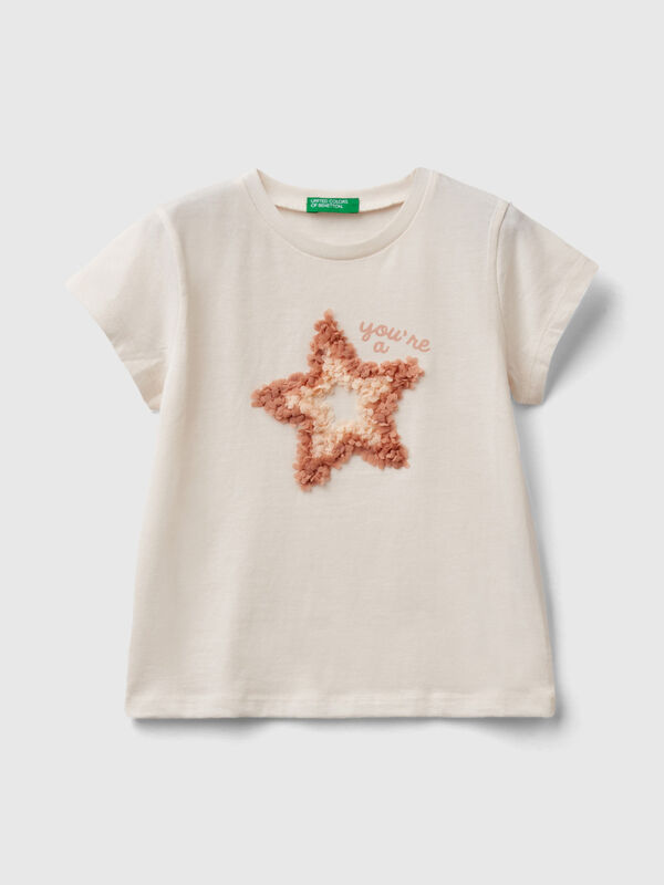 T-shirt with petal effect applique Junior Girl