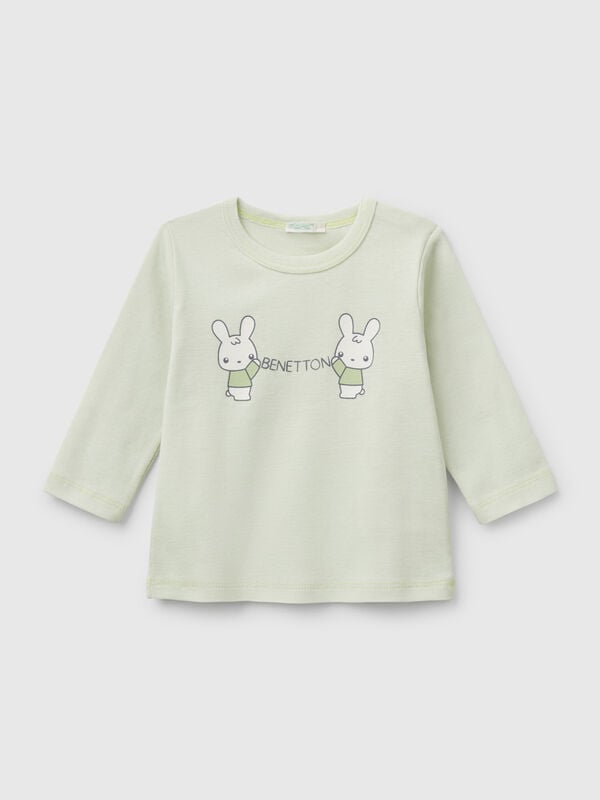 Langärmeliges T-Shirt aus Baumwolle Newborn