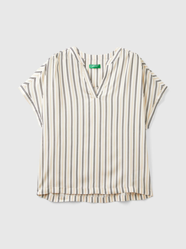 Striped blouse in pure viscose Women