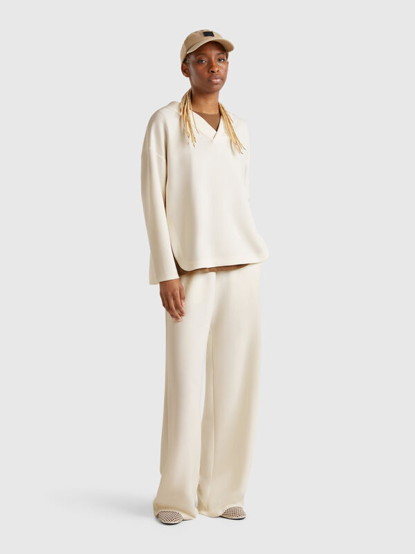 Pantalon large en polaire Femme