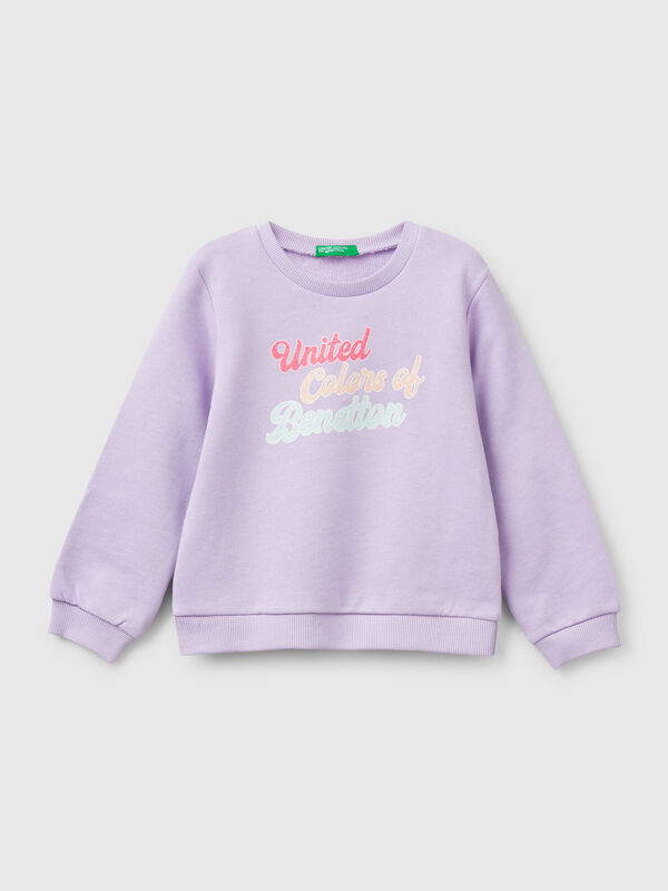 Sweat en coton à imprimé pailleté Filles