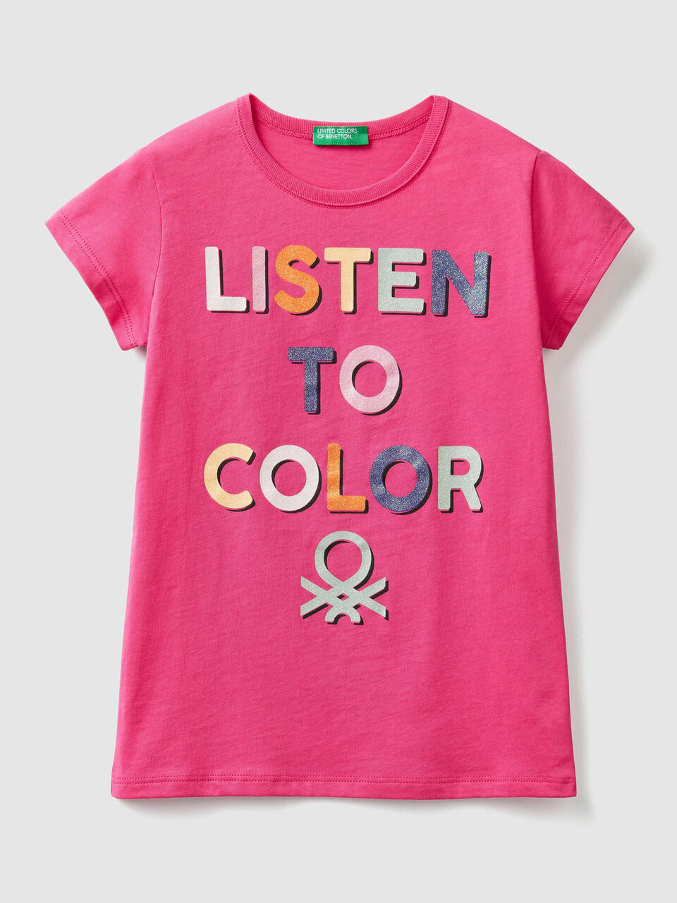 T-Shirt mit aufgedrucktem Glitter-Logo image number 1