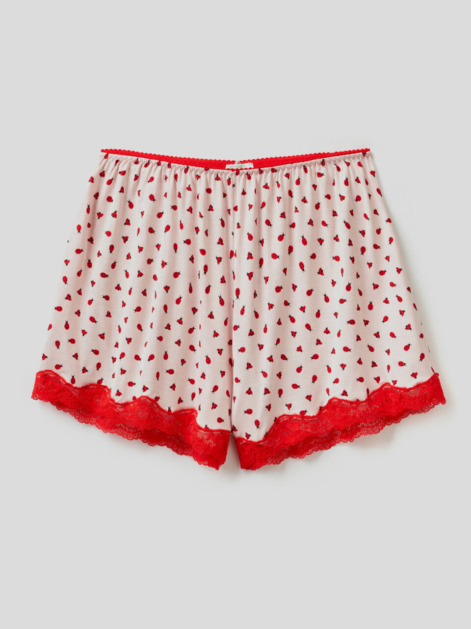 Gemusterte Shorts mit Spitze image number 1