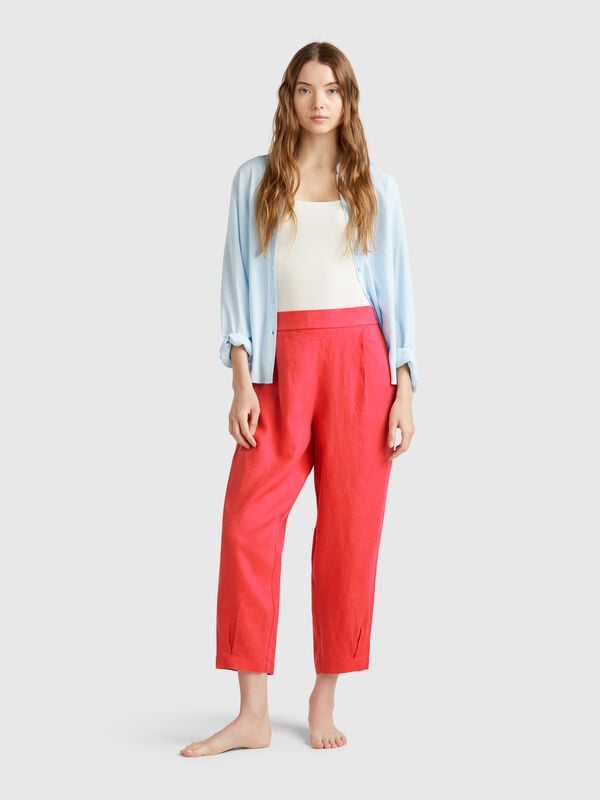 Pantalon doux pur lin Femme