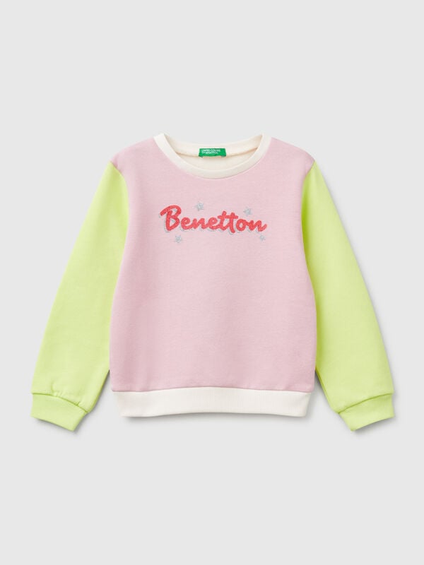Sweater aus Baumwolle mit Glitzerdruck Mädchen