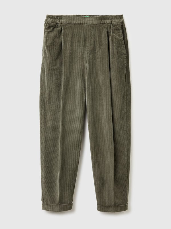 Chinos in velvet with stretch waist Chinos in velvet with stretch waist Women