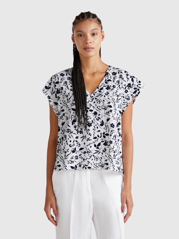 T-shirt à imprimé fleuri Femme