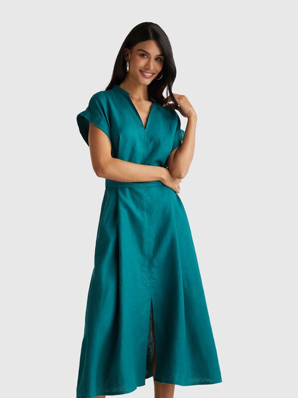 Robe 100% lin avec ceinture Femme