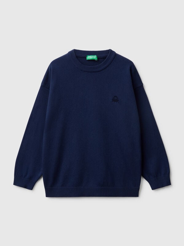 Pull en pur coton avec logo Garçon
