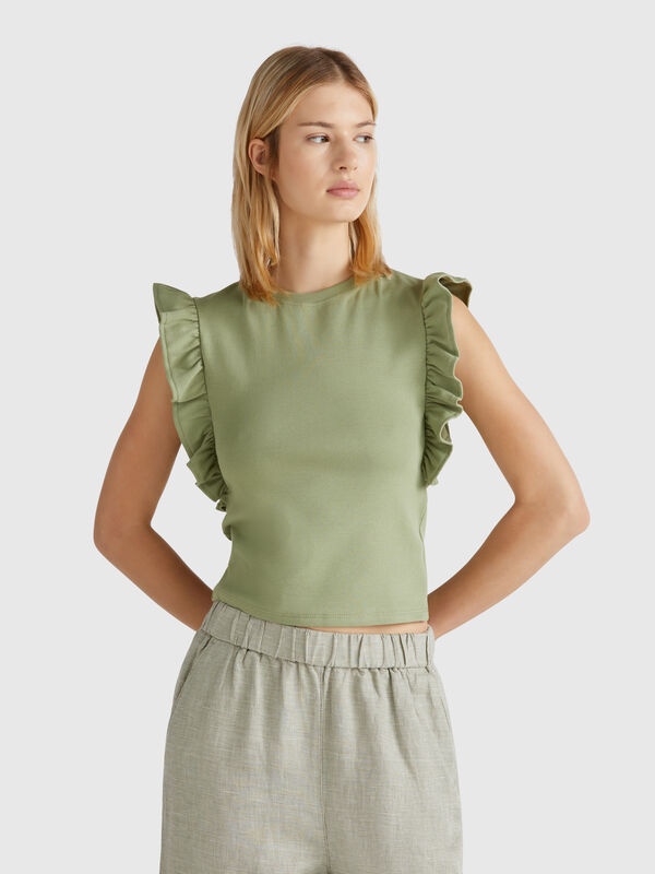 Slim fit t-shirt with rouches Women