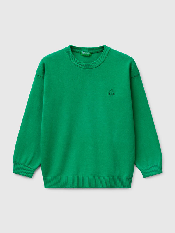 Pullover aus reiner Baumwolle mit Logo Jungen