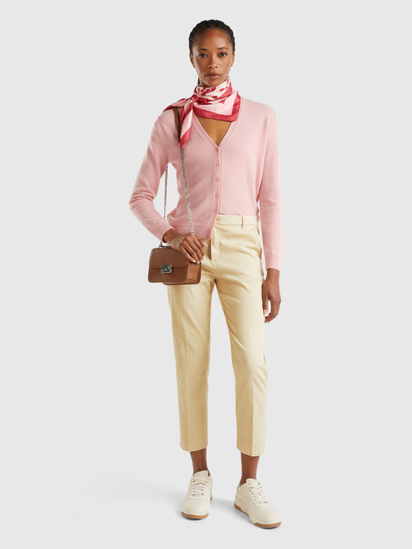Chino raccourci en coton stretch Femme