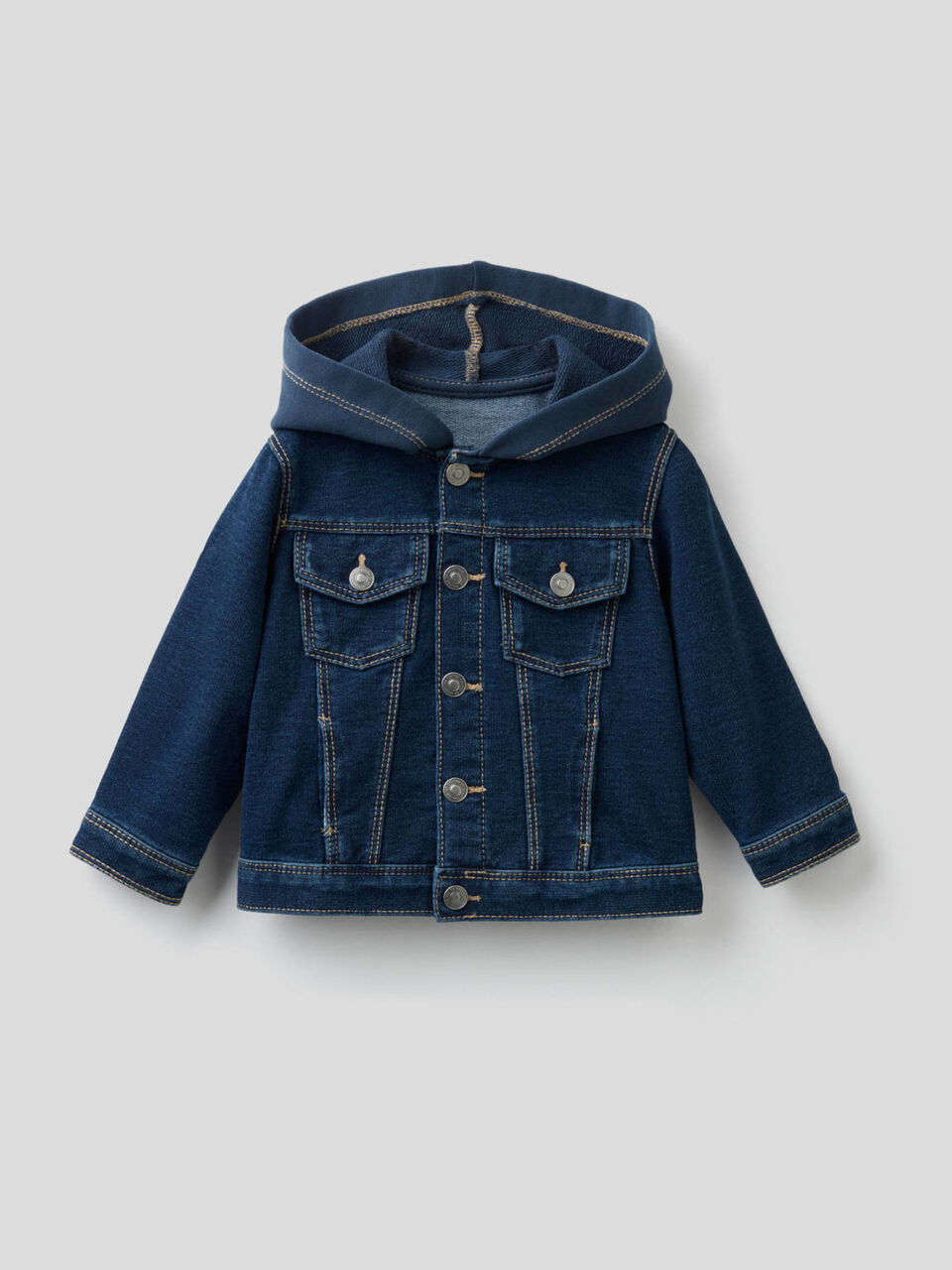 Jacke aus Sweatstoff mit Denim-Effekt image number 1