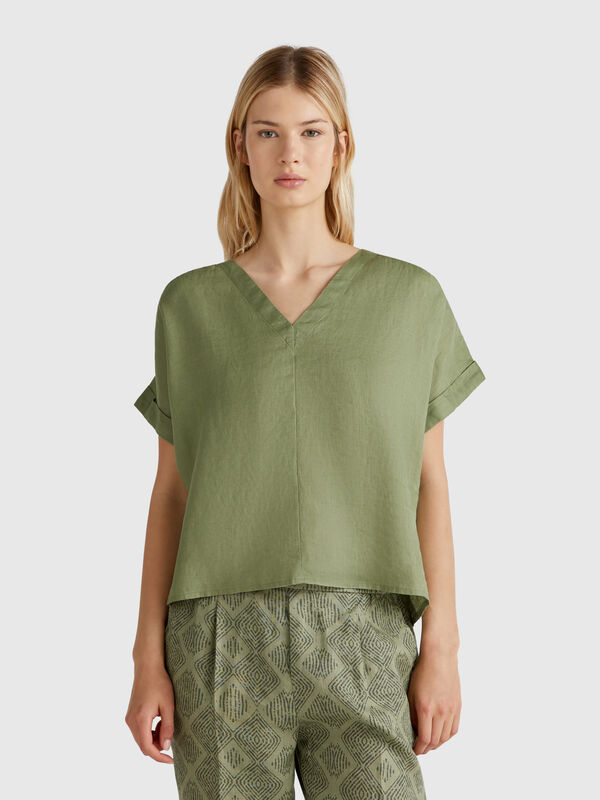 Bluse aus reinem Leinen Damen