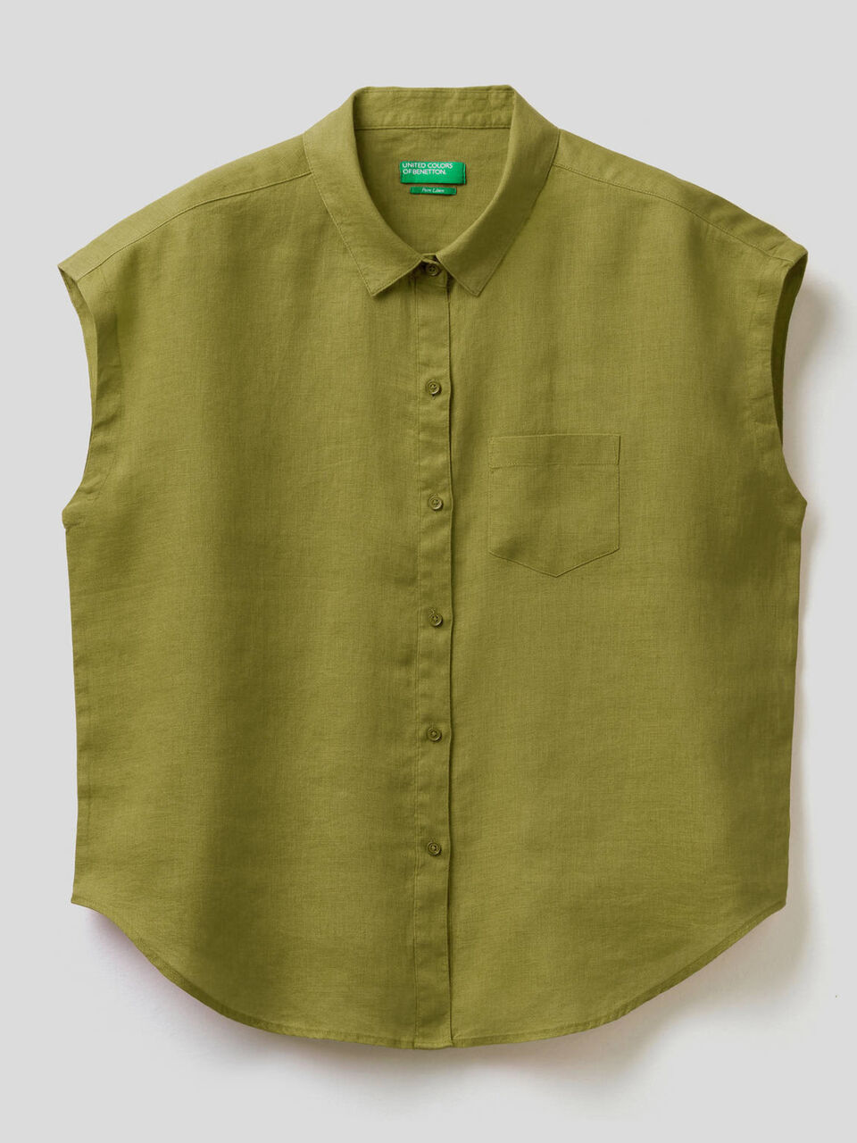 Bluse aus 100% Leinen mit kurzen Ärmeln image number 1