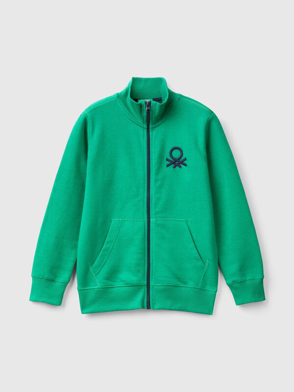 Sweatshirt mit Reißverschluss aus reiner Baumwolle Jungen