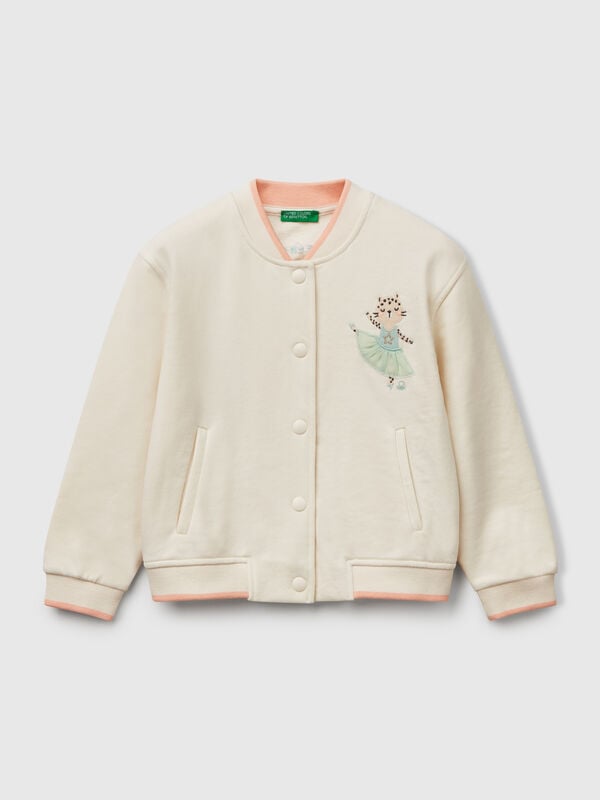 Bomberjacke aus Fleece aus Baumwollmischung Mädchen