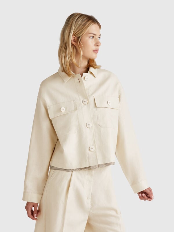 Veste en lin mélangé Femme