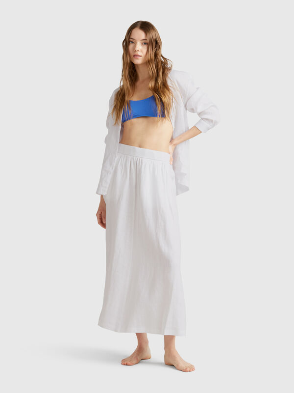 Long skirt in pure linen Women