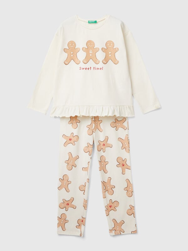 Pyjama de Noël en coton chaud stretch Filles