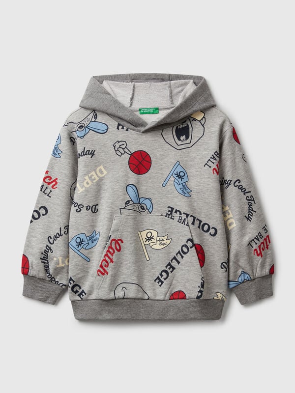 Hoodie with print in cotton blend Junior Boy
