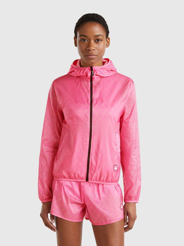 Nylon jacket with logo print Women