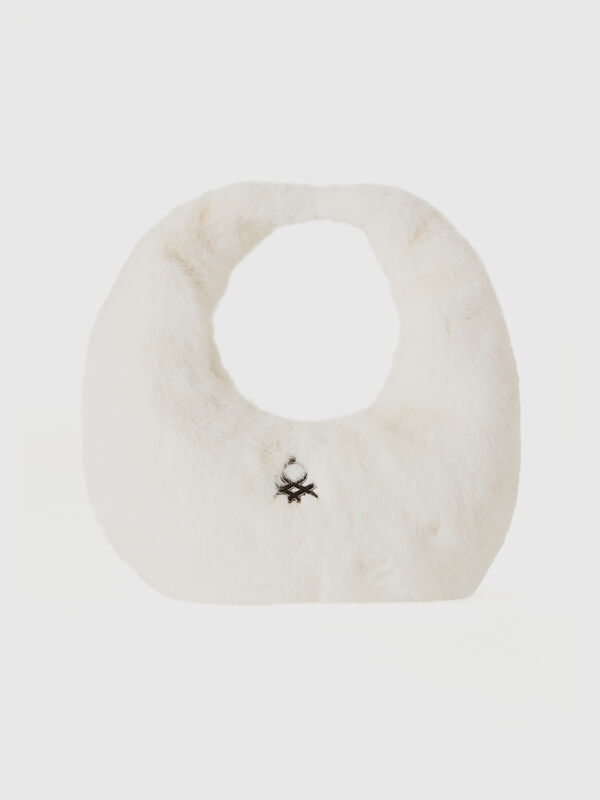 Small crescent moon bag in faux fur Women