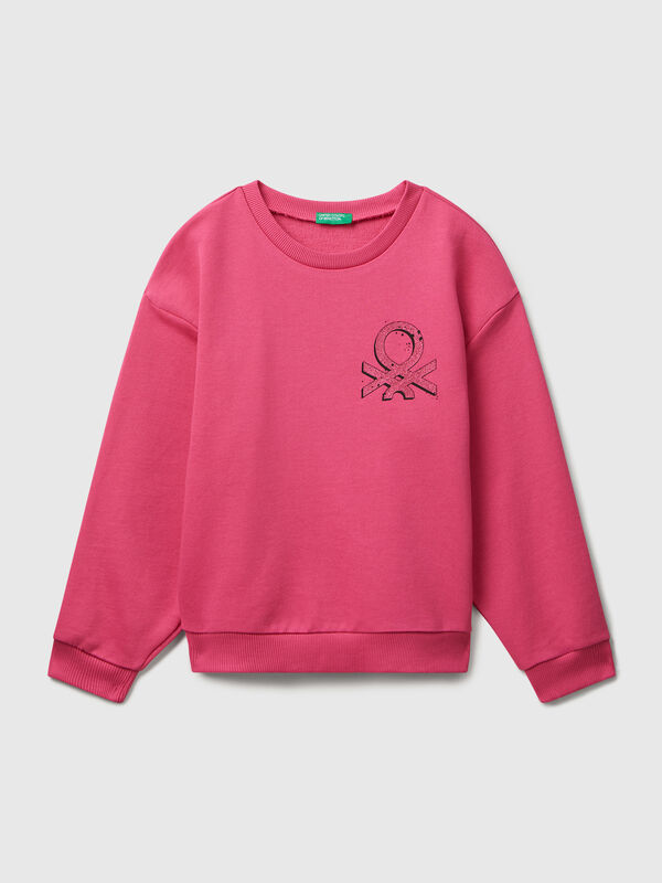 Sweatshirt mit glitzerndem Logo-Print Mädchen