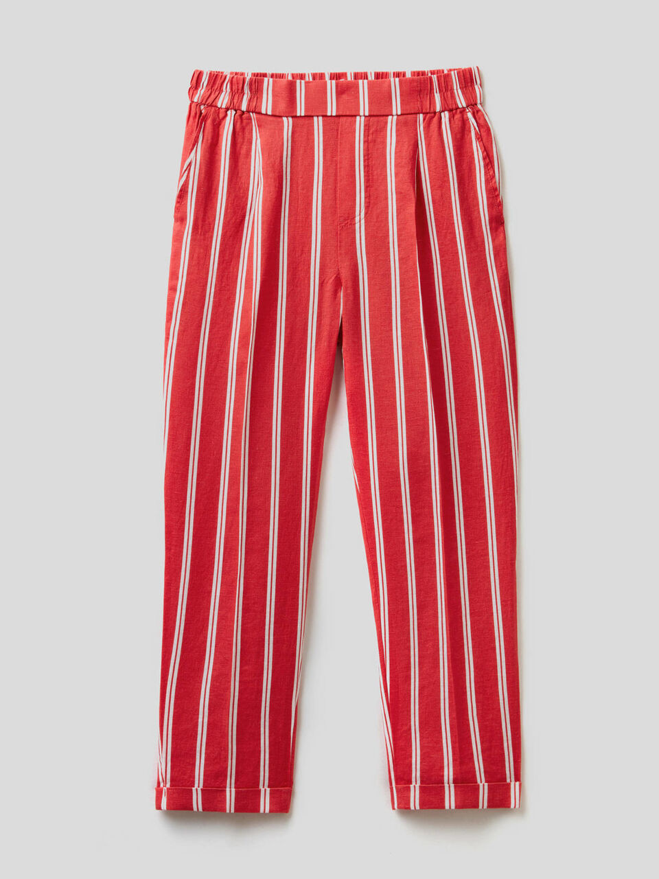 Hose aus 100% Leinen mit Musterprint image number 1