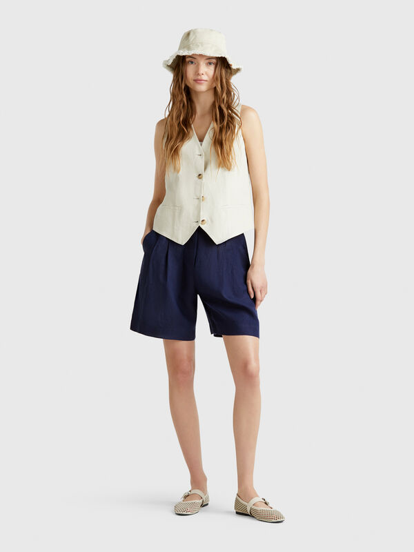 Bermudashorts aus 100 % Leinen Damen