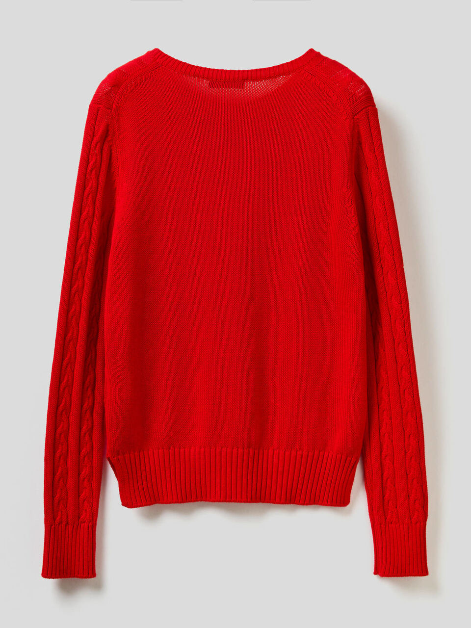 Pullover aus Baumwolle mit Verarbeitung im Flechtmuster image number 2