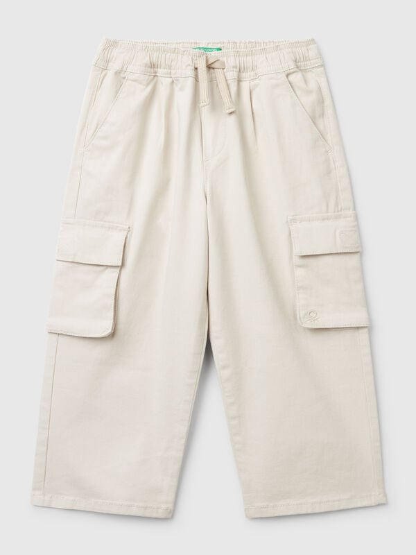 Pantalon cargo en coton extensible Garçon