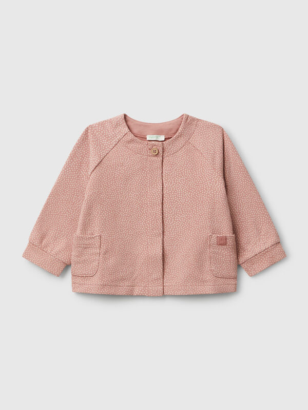Polka dot jacket in sweat fabric New Born (0-18 months)