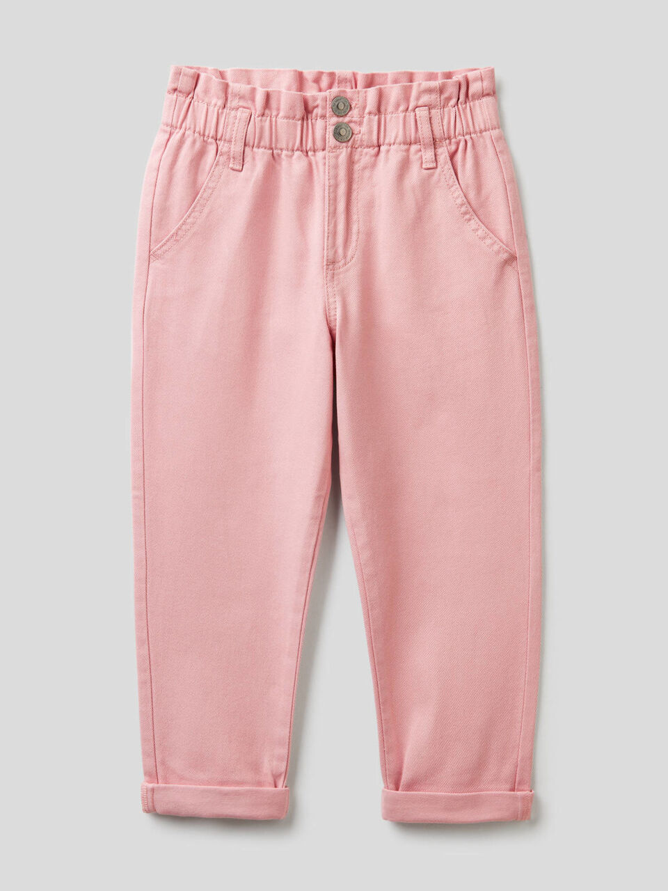Pantalon paperbag en coton bio image number 1