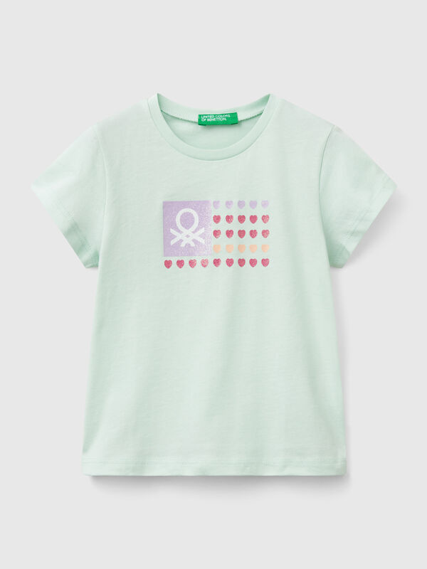 T-Shirt mit Glitzerdruck Mädchen