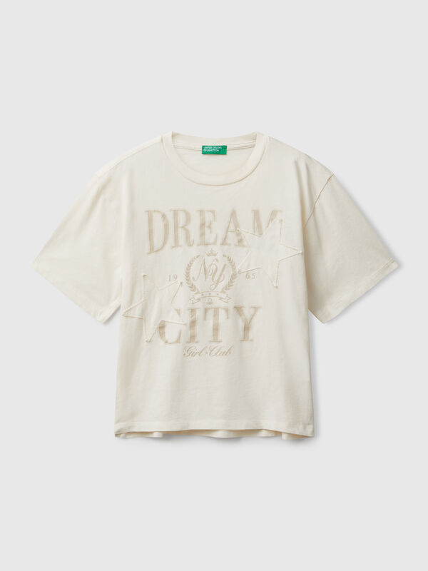 T-shirt avec imprimé et patch Filles