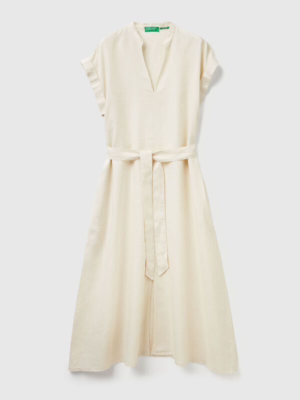 Robe 100% lin avec ceinture Femme
