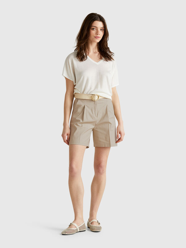 Bermudashorts aus Stretch-Baumwolle Damen