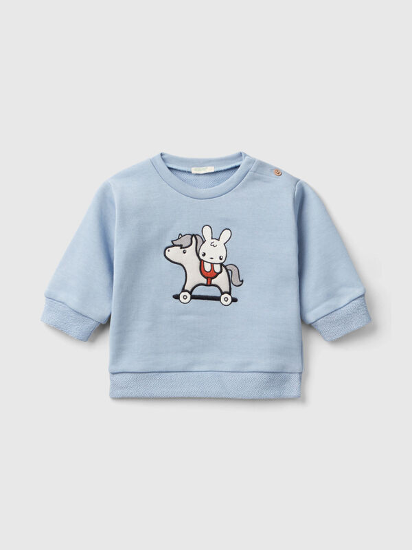 Sweatshirt mit Häschen-Stickerei Newborn