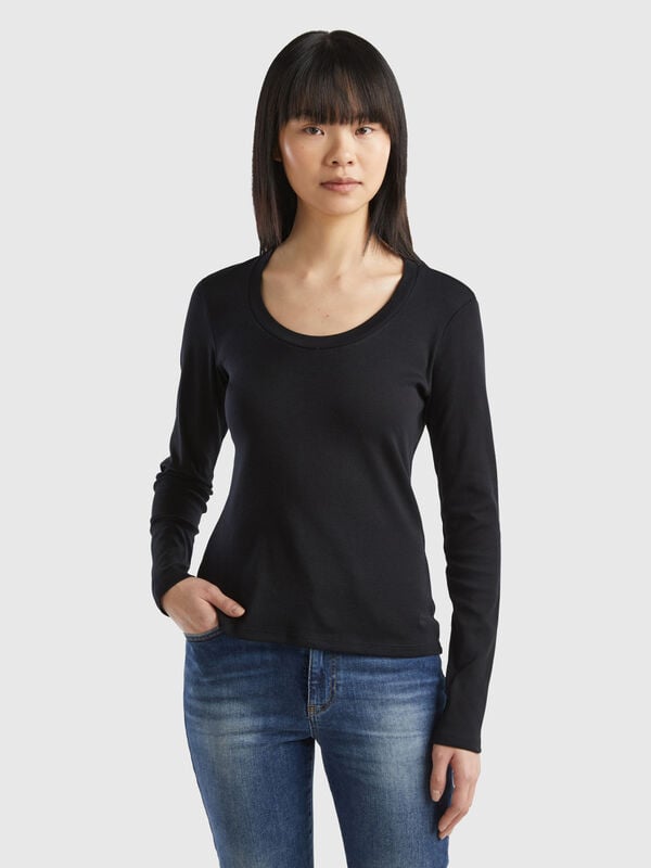 Long sleeve pure cotton t-shirt Women