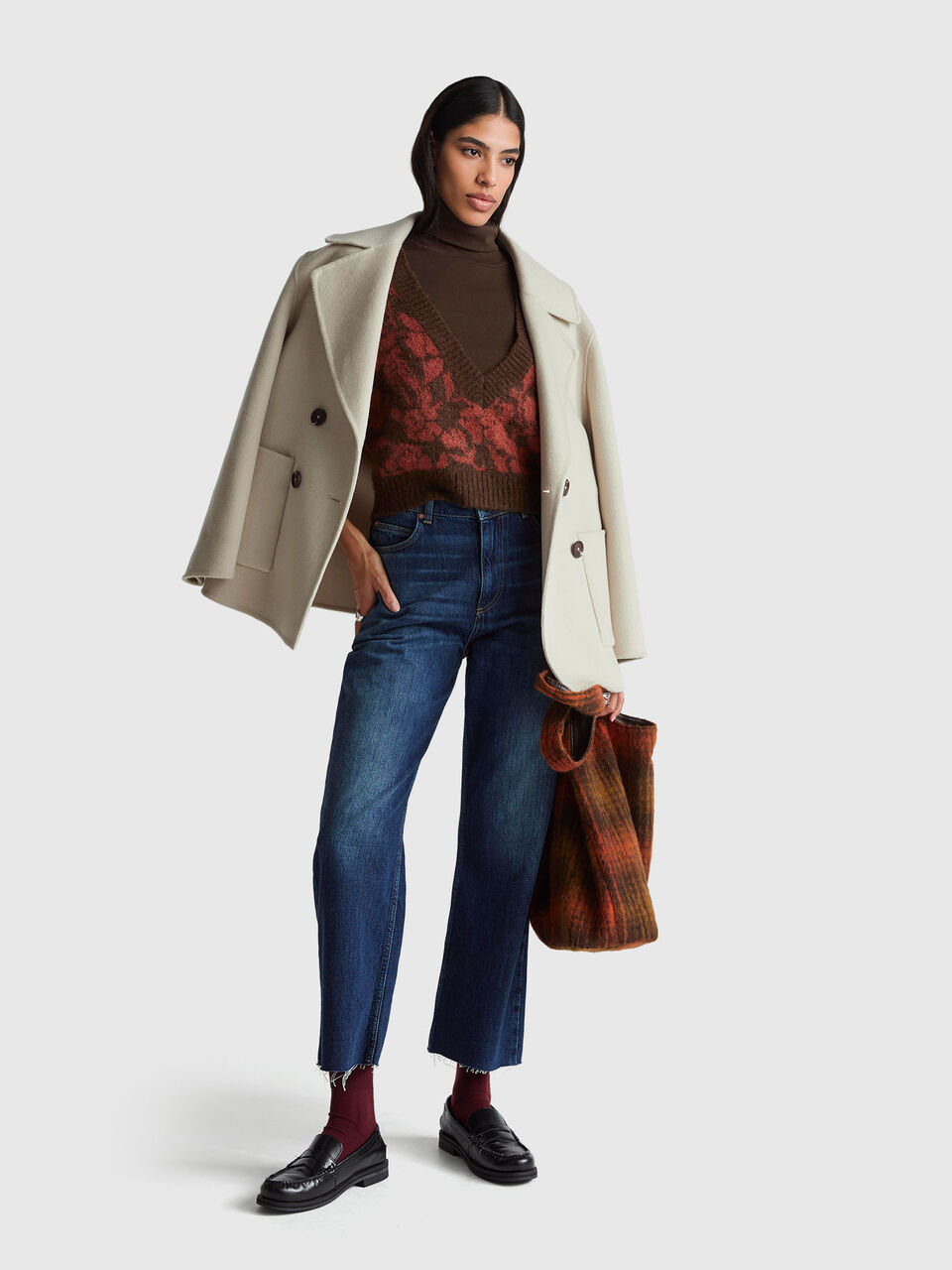 S/L V NECK SWEATER Femme image number null