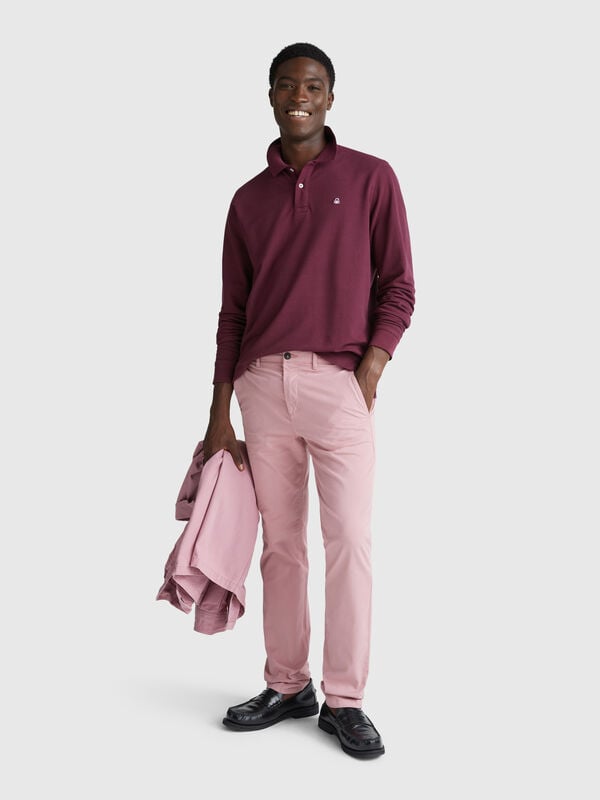 Langärmliges Poloshirt aus Baumwolle Herren