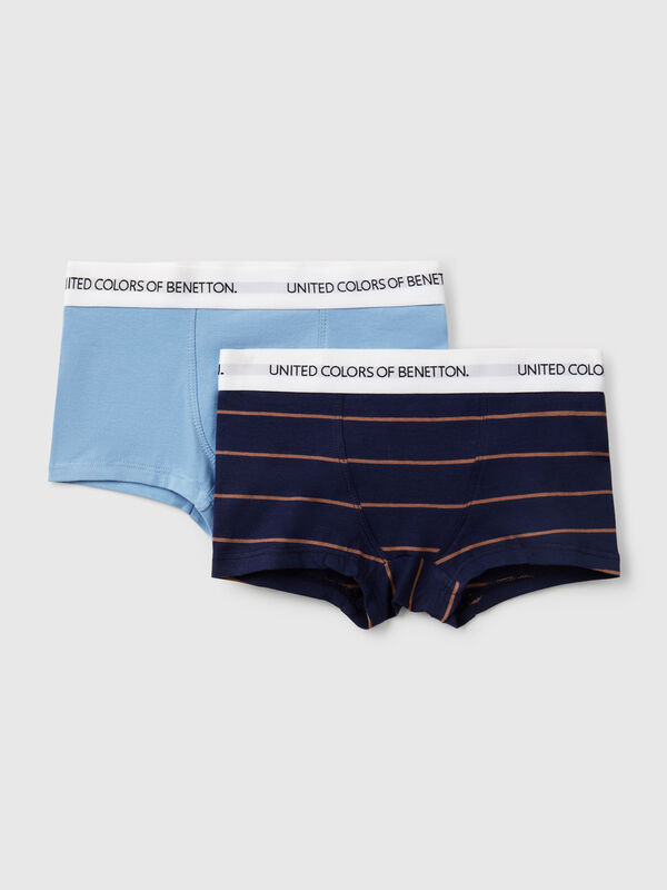 Deux boxers en coton stretch Garçon
