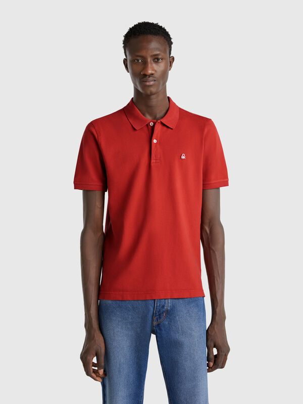 Slim Fit Poloshirt in Dunkelrot Herren