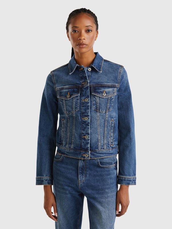 Blouson rider en jeans Femme