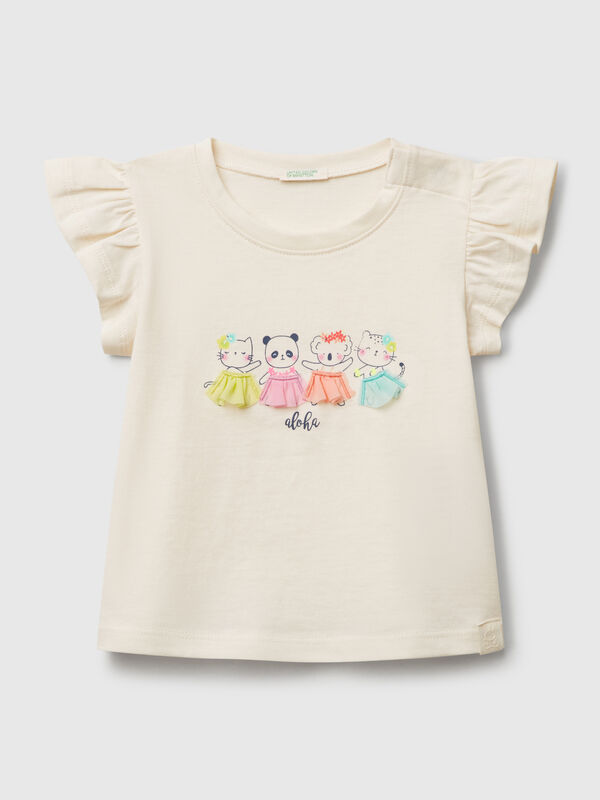 T-shirt avec imprimé et application Naissancede