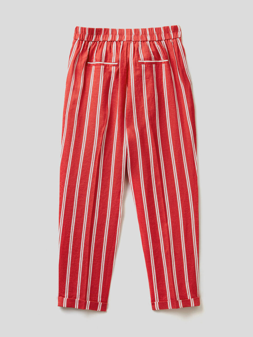 Hose aus 100% Leinen mit Musterprint image number 2