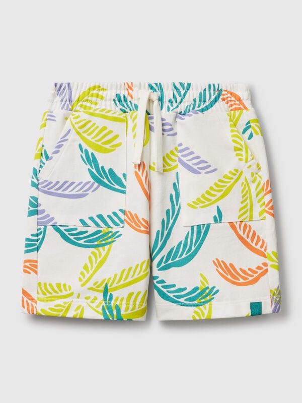 Short blanc à imprimé tropical Garçon