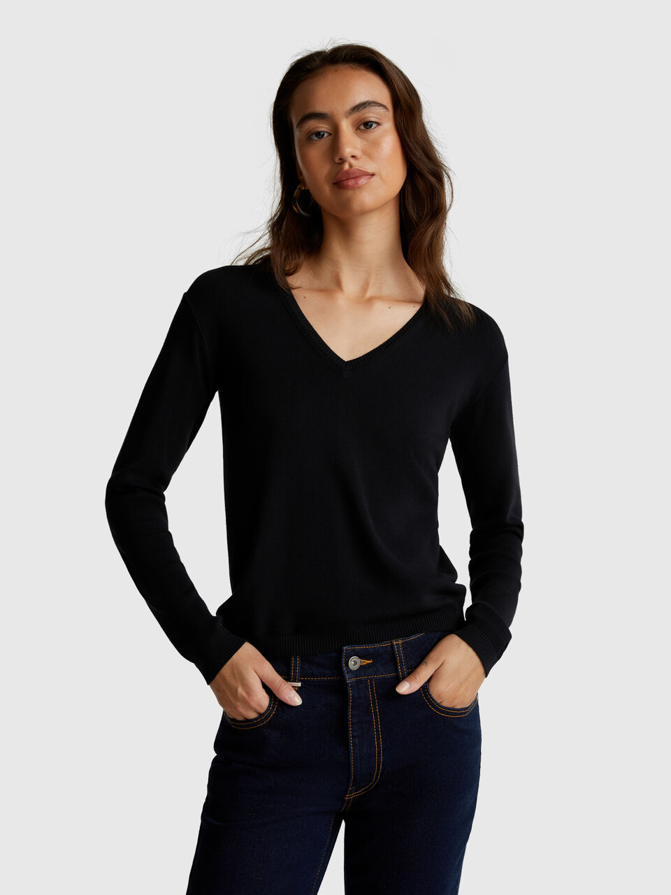 V NECK SWEATER L/S Damen image number null