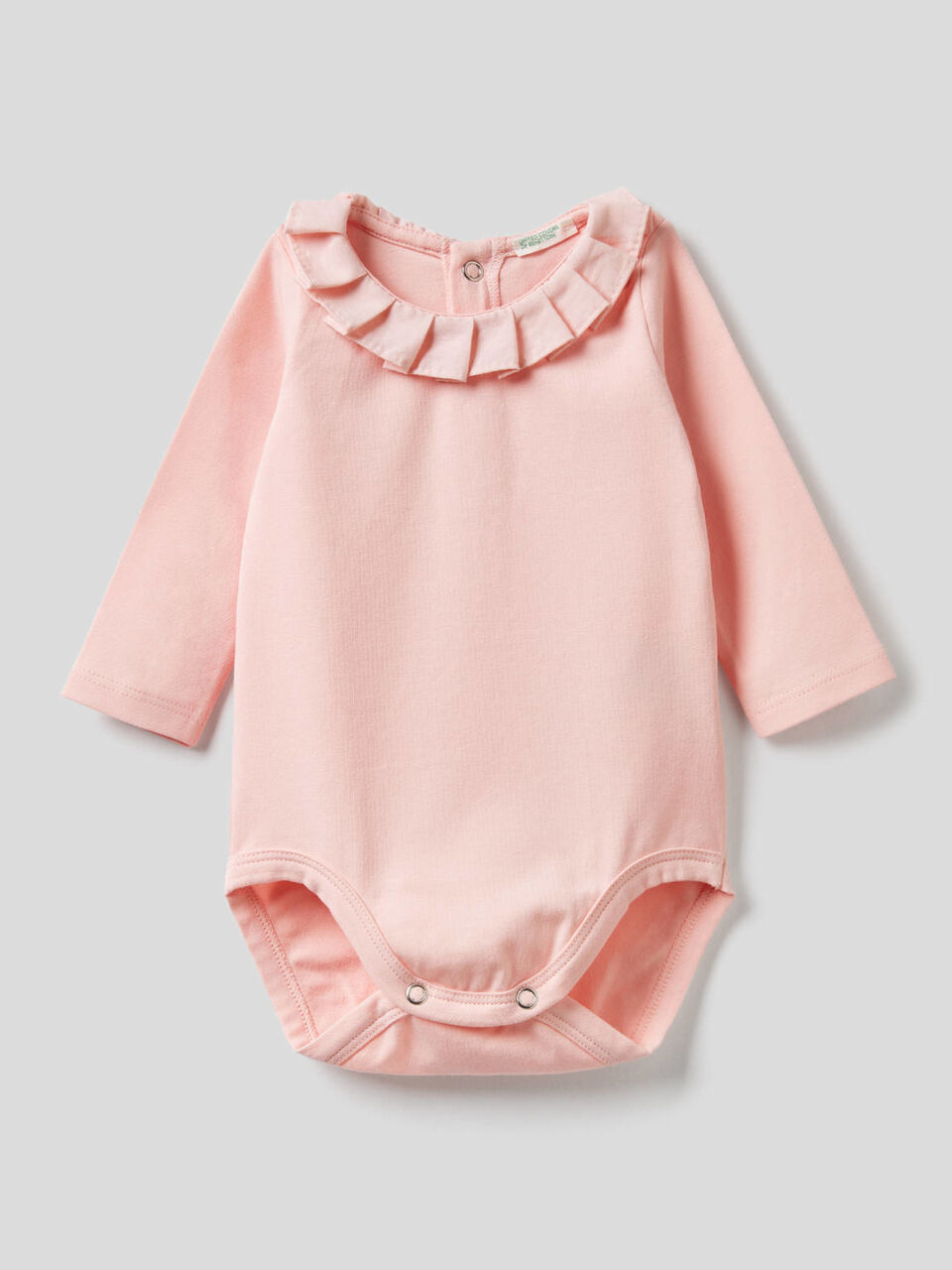 Long sleeve bodysuit with frilly collar image number 1